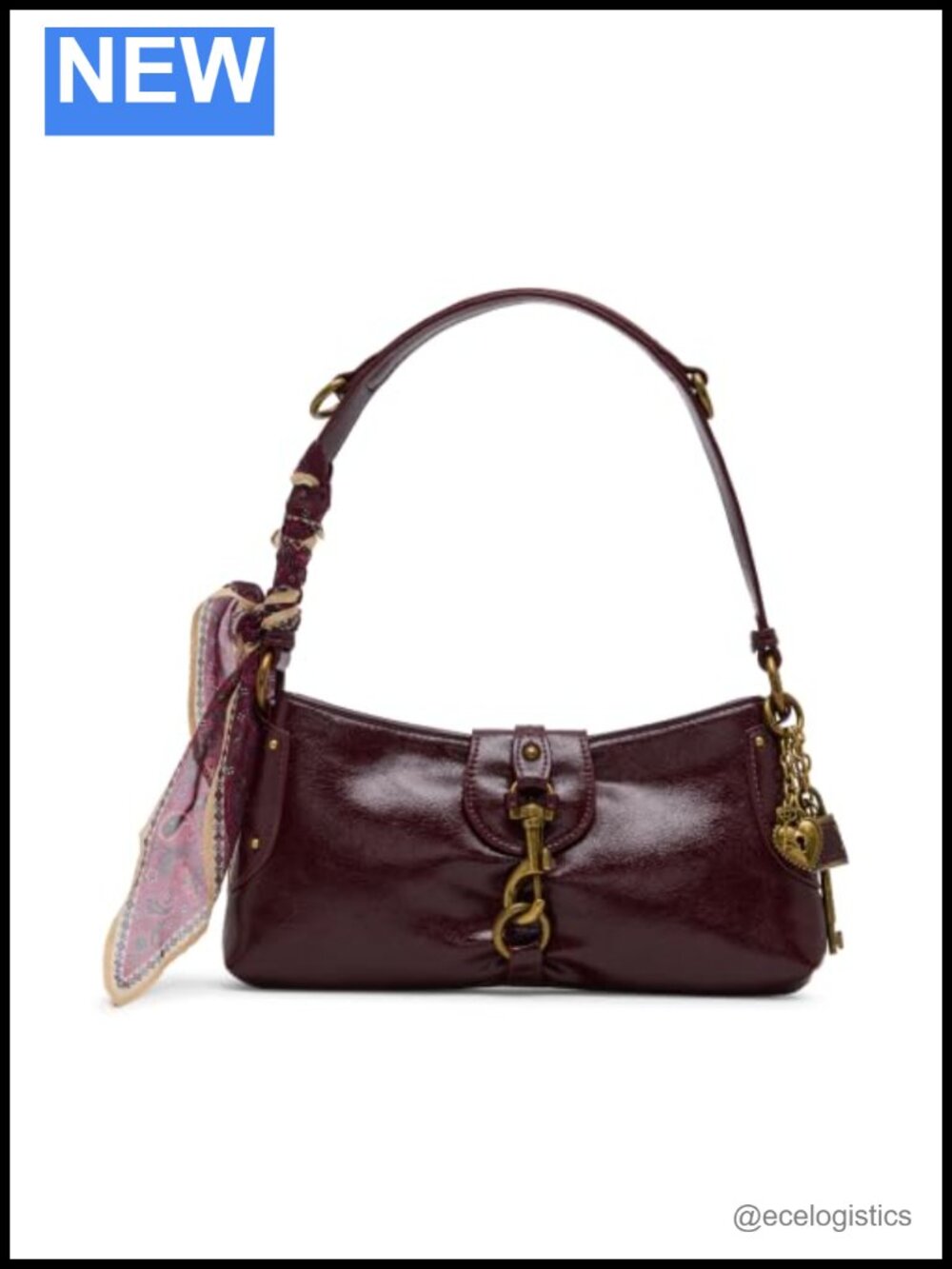 Vegan Leather Shoulder Bag Crossbody with Pockets